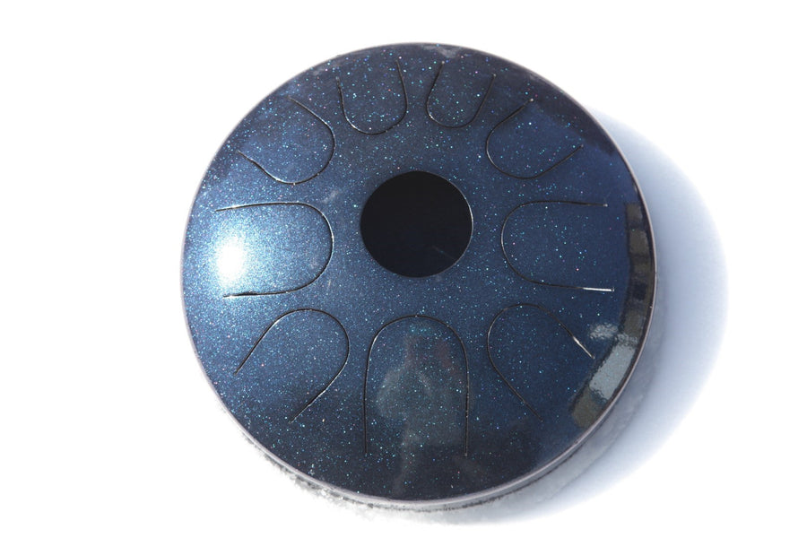 A N’goni Skipping Stone, 9 note steel tongue drum